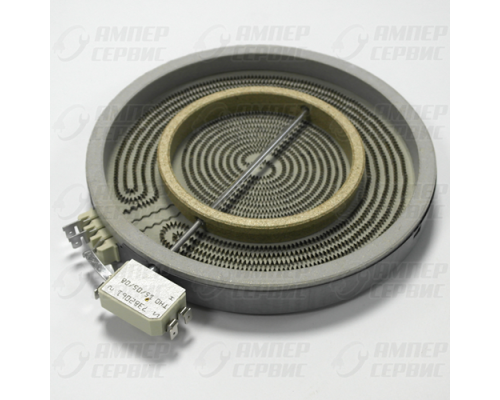 Конфорка 2-х зонная D230/140mm 2200/700W для плит Whirlpool (Вирпул) 481231018895