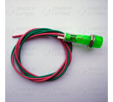 Индикаторная лампа с проводами зеленая 220V EP-075
