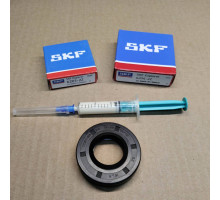 Ремкомплект бака Samsung. Dexp, подшипник SKF France 6203 2Z + 6204 2Z + сальник бака WLK 25*50.55*10/12 + смазка 2мл