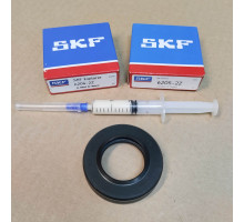 Ремкомплект бака стиральных машин Candy, Hansa подшипники SKF France 6204 2Z + 6205 2Z + сальник бака 30х52х11/12,5 + смазка 2 мл 