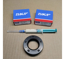 Ремкомплект бака стиральных машин Beko, Candy, подшипник SKF France 6204 2Z + 6205 2Z + сальник бака 30*55*10 WLK + смазка 2мл