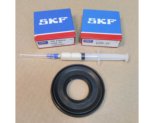 Ремкомплект бака стиральных машин Bosch , подшипники SKF France 6204 +6205 2Z + сальник бака 30х68/55х8/11 + смазка 2мл