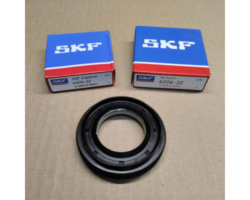 Ремкомплект бака стиральных машин LG, Hansa, Daewoo подшипник SKF France 6205 + 6206 + сальник 37x66x9.5/12 LG со смазкой, JY Оригинал